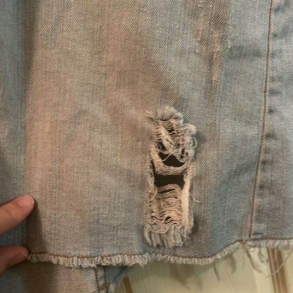EUC vintage distressed denim jean skirt plus size 22 pure energy 5 pockets - Picture 8 of 12
